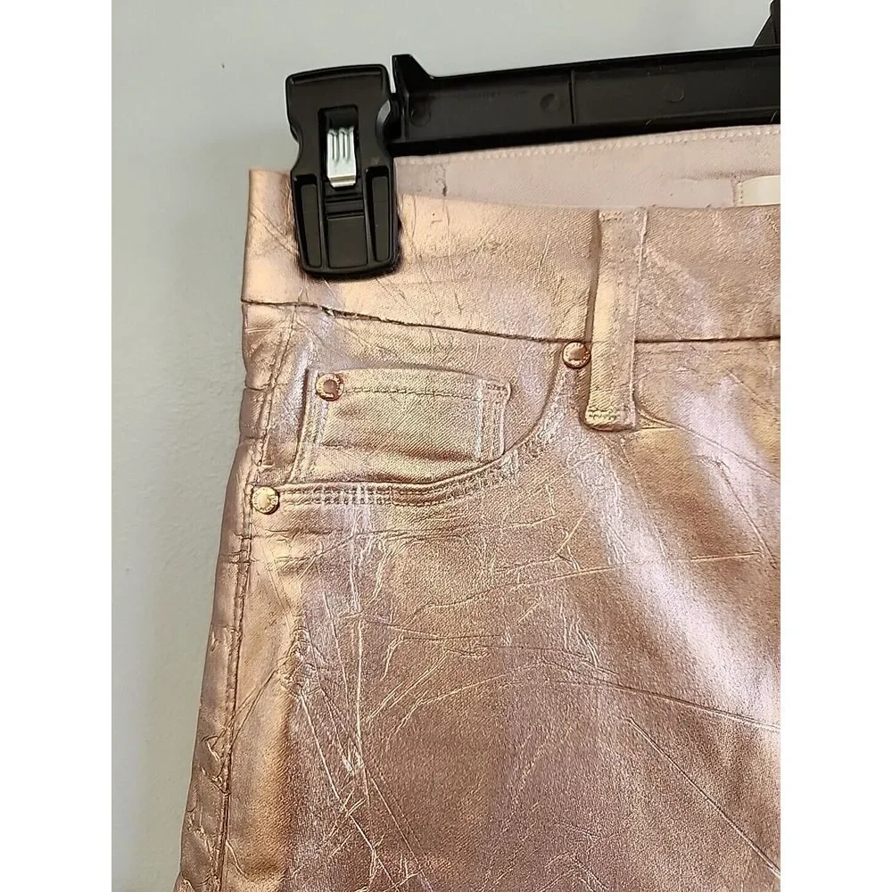 Unique Fidelity Denim Women's‎ 25 Gwen Skinny Jeans Size Rose Gold Foil